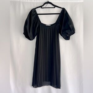 Zara Puff Sleeve mixed media dress - Black, Small